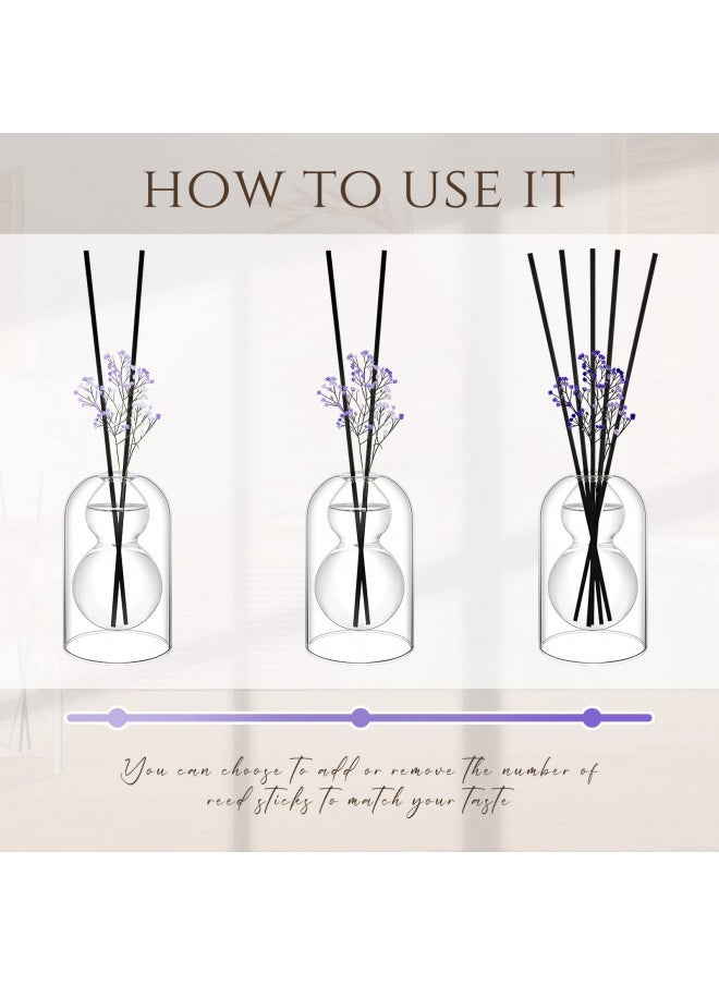 Norme - 4 Pcs Gourd Aromatherapy Glass Reed Diffuser Bottle Empty Refillable Glass with 25 Pcs Black Reed Sticks 2 Sizes Reed Diffuser Fragrance Sticks for Oil Fragrance DIY Crafts Decor - Image 1