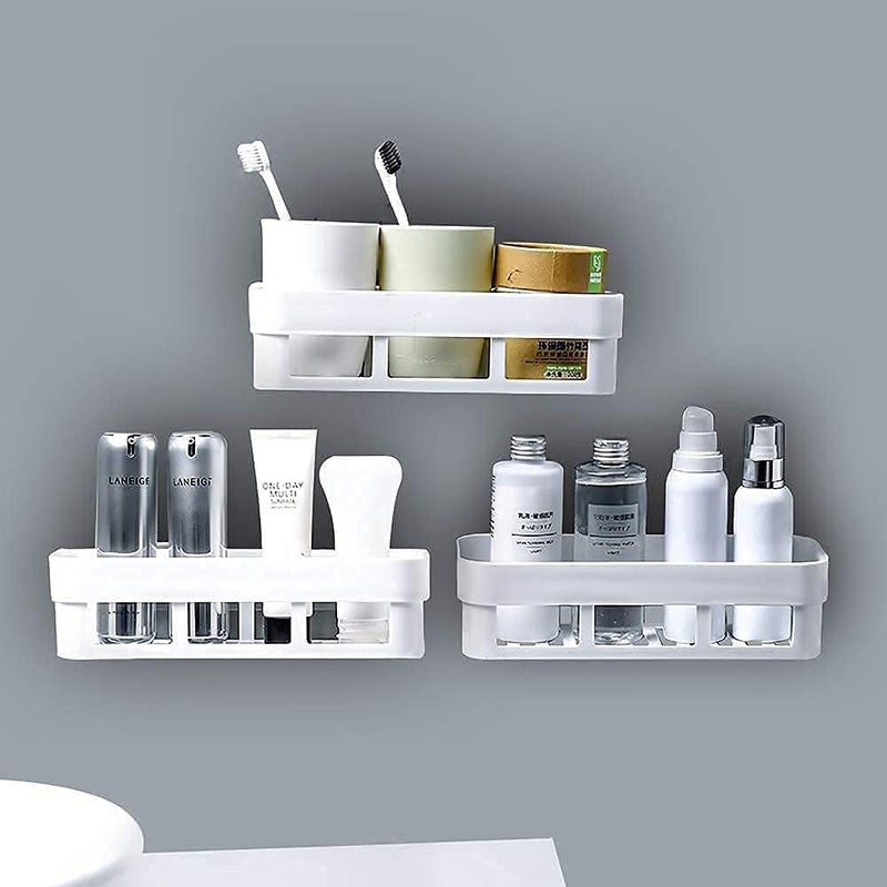 HETARMI ENTERPRISE Hetarmi Plastic Kitchen Bathroom Shelf SelfAdhesive Sticker Hooks Multipurpose Wall Holder Storage Box - Image 2