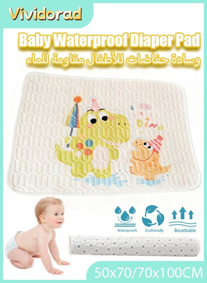 Vividorad Baby Waterproof Bed Pad Bed Wetting Pads Washable for Kids Toddler Potty Training Pads Baby Wateproof Pad Mat for Pack n Play/Crib/Mini Crib Reusable/Non Slip/Easy to Change at Night - Image 1