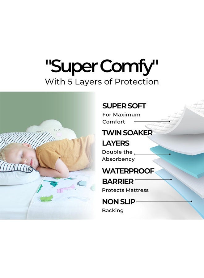 Vividorad Baby Waterproof Bed Pad Bed Wetting Pads Washable for Kids Toddler Potty Training Pads Baby Wateproof Pad Mat for Pack n Play/Crib/Mini Crib Reusable/Non Slip/Easy to Change at Night - Image 4
