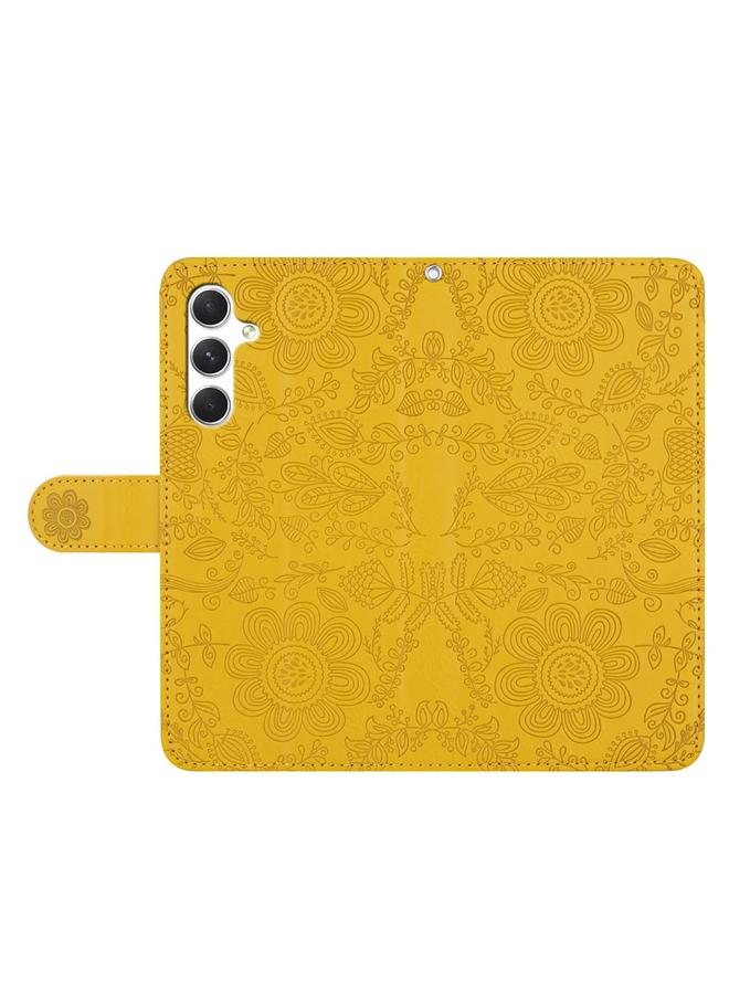 اس-توب جراب لهاتف Samsung Galaxy A34 مصنوع من الجلد بنقشة زهور - Image 5