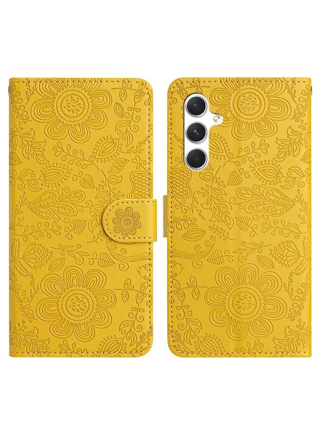 اس-توب جراب لهاتف Samsung Galaxy A34 مصنوع من الجلد بنقشة زهور - Image 1