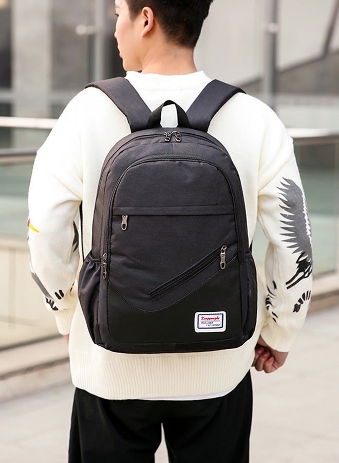 DUNISO 3 Piece Composite Bag Set Double Backpack Set Wear Resistant Computer Backpack Leisure Travel Bag Men And Women High School Student Schoolbag (Black) - Image 3