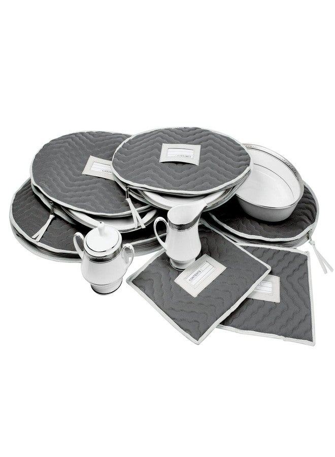 RICHARDS Richard's Homewares - Micro Fiber Deluxe Six Piece Accessory Storage Set - Gray - Image 1
