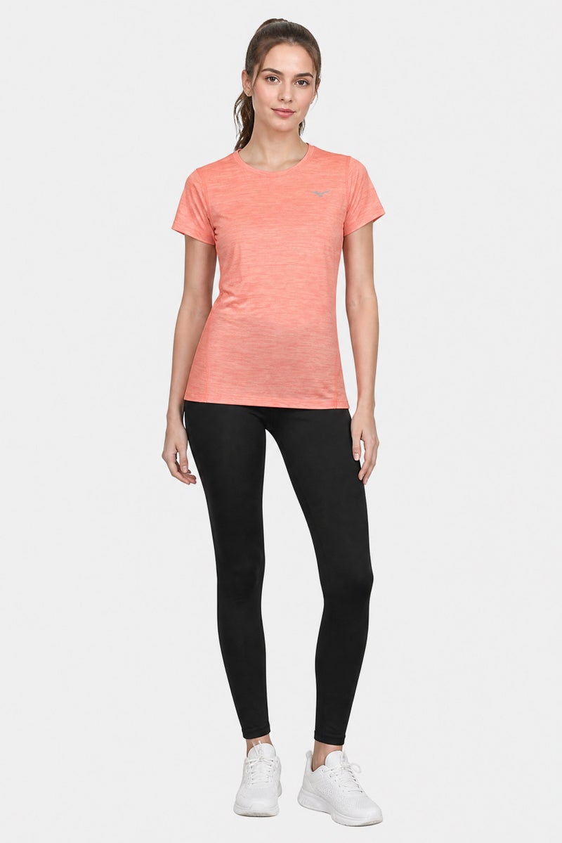 Mizuno Women Sportswear Fit Short Sleeve Training T-Shirt, Coral - Image 2