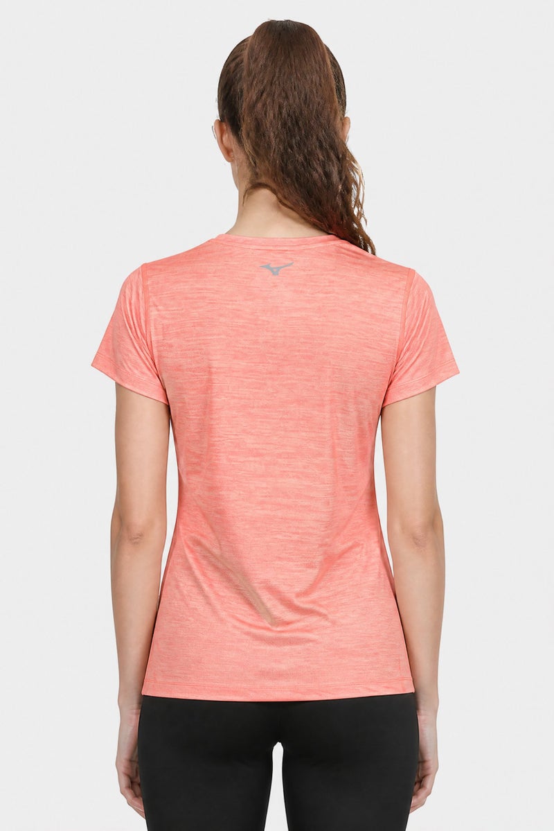 Mizuno Women Sportswear Fit Short Sleeve Training T-Shirt, Coral - Image 4
