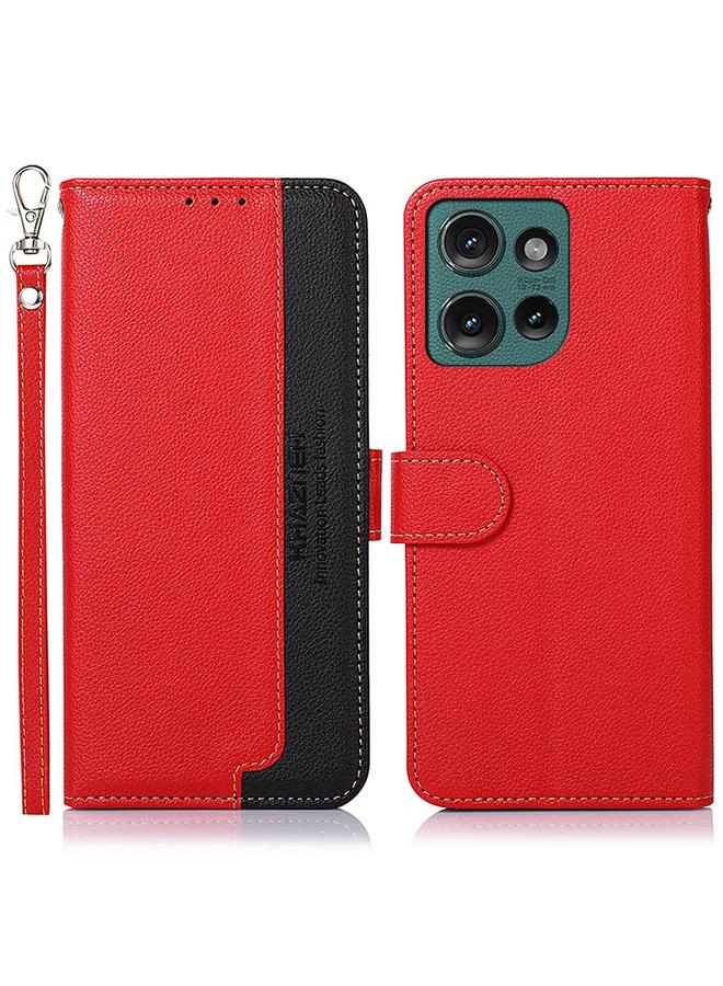 S-TOP Case For Motorola Edge 50 KHAZNEH Litchi Texture Leather RFID Phone Case - Image 1