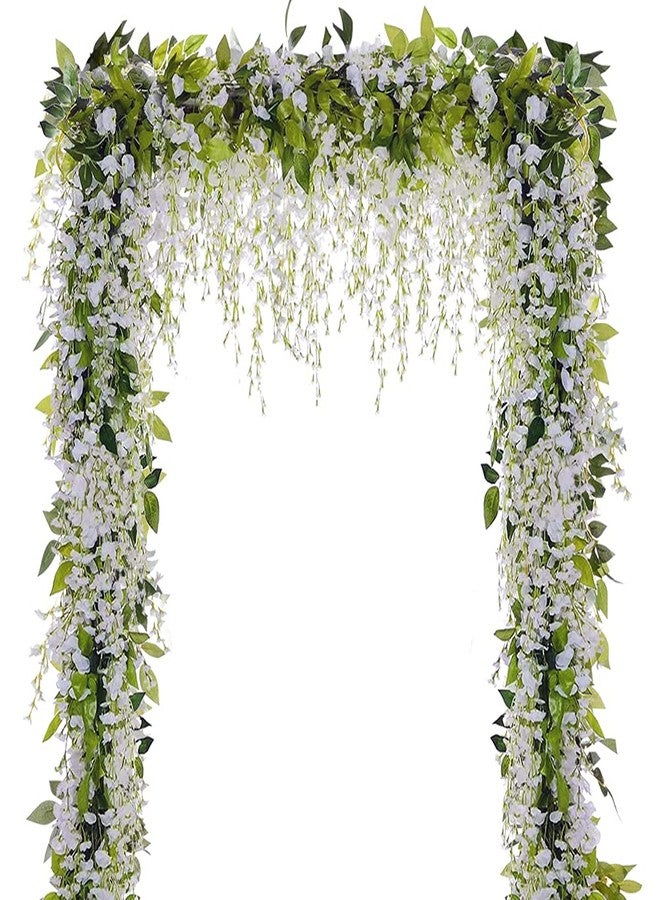 SLanC Wisteria Garland Artificial Flowers Wisteria Vine - 5Pcs Total 33ft Fake Wisteria Hanging Flower - Image 1