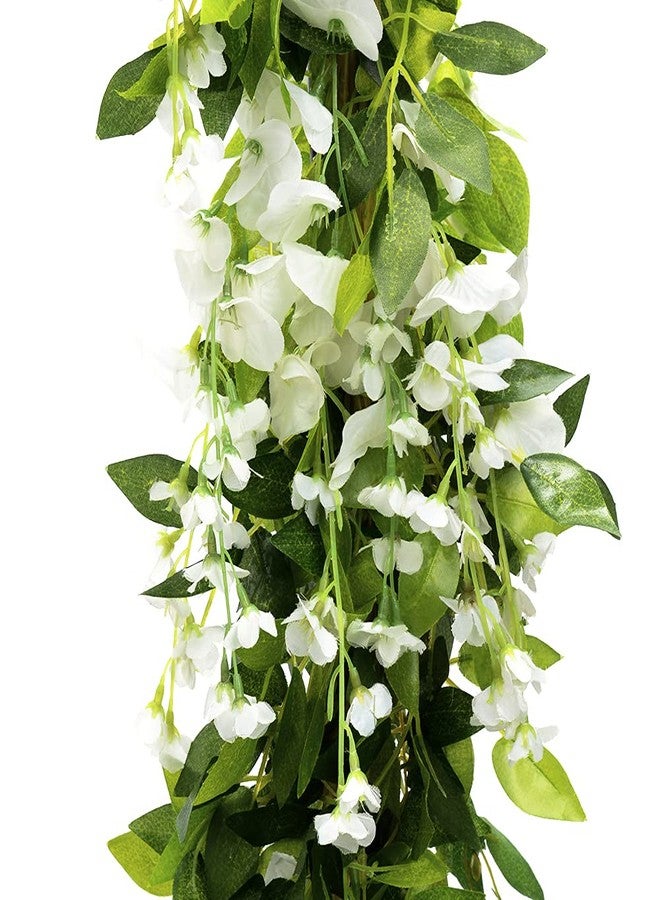 SLanC Wisteria Garland Artificial Flowers Wisteria Vine - 5Pcs Total 33ft Fake Wisteria Hanging Flower - Image 5