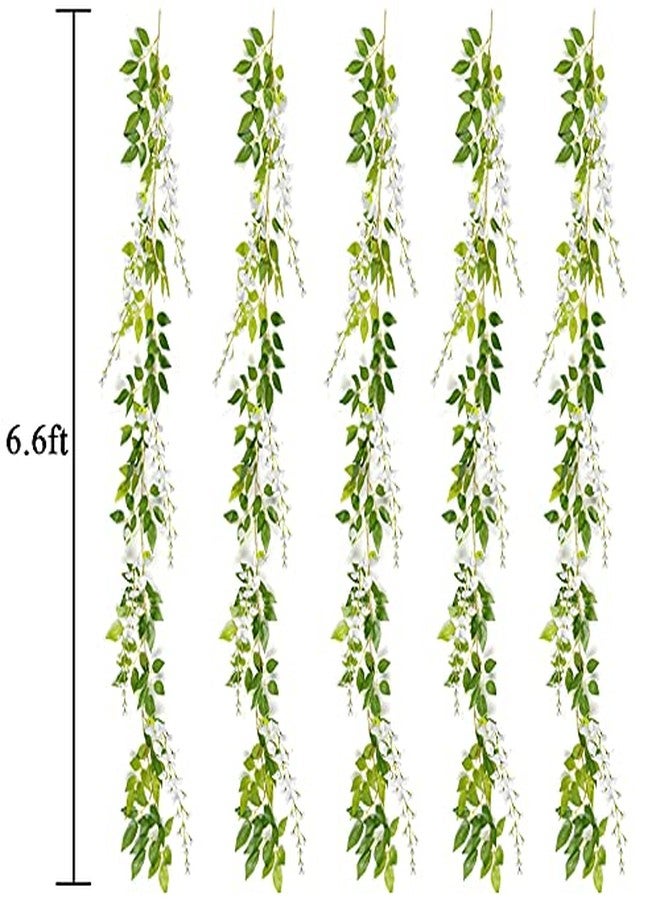SLanC Wisteria Garland Artificial Flowers Wisteria Vine - 5Pcs Total 33ft Fake Wisteria Hanging Flower - Image 3