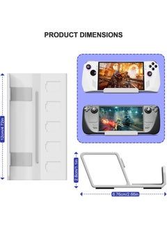 Excefore Stand Base Holder for ASUS Rog Ally/Steam Deck,Frosted Aluminum Alloy Playstand with SD Card Slots,Anti-Slip Silicone Pad(White)  - Image 2