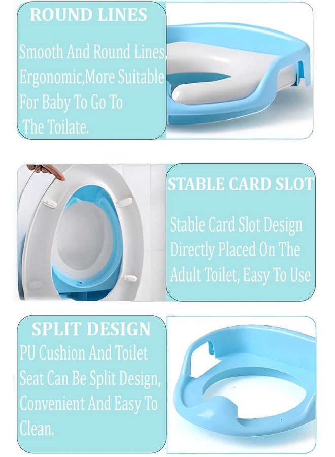 Syga Baby Toilet Seat Safe Soft Training Seat Potty Sitting Ring With Handles Bathroom Trainer Closestool Cover (Blue) - Image 4