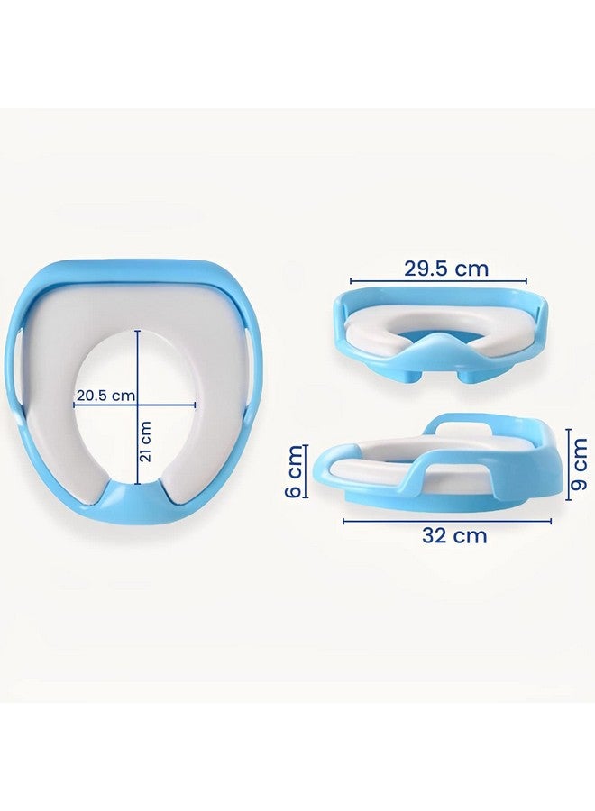 Syga Baby Toilet Seat Safe Soft Training Seat Potty Sitting Ring With Handles Bathroom Trainer Closestool Cover (Blue) - Image 5