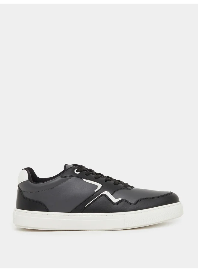 ستايلي Styli Color Block Low Top Platform Sole Lace-Up Sneakers