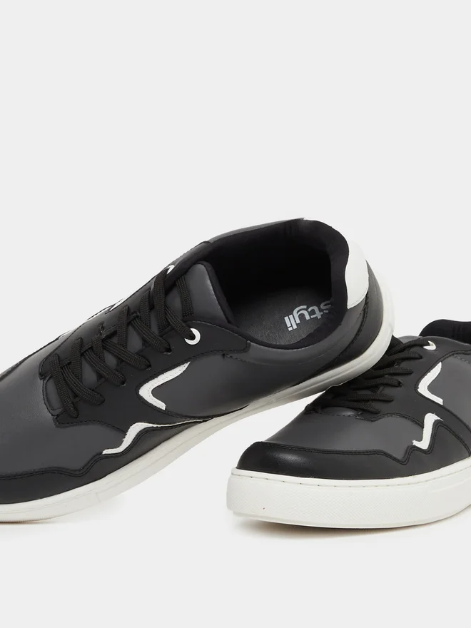 Styli Styli Color Block Low Top Platform Sole Lace-Up Sneakers