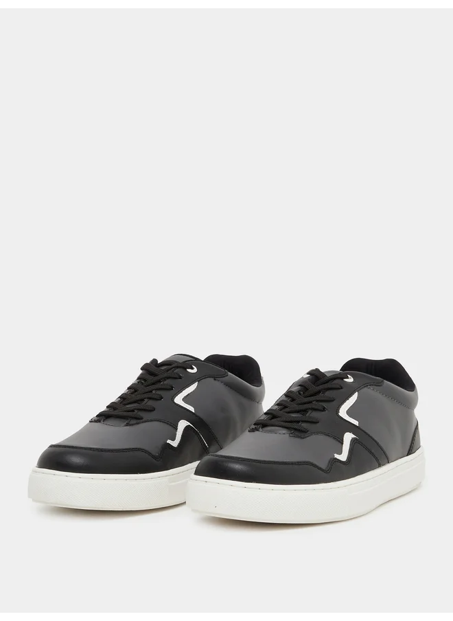 ستايلي Styli Color Block Low Top Platform Sole Lace-Up Sneakers