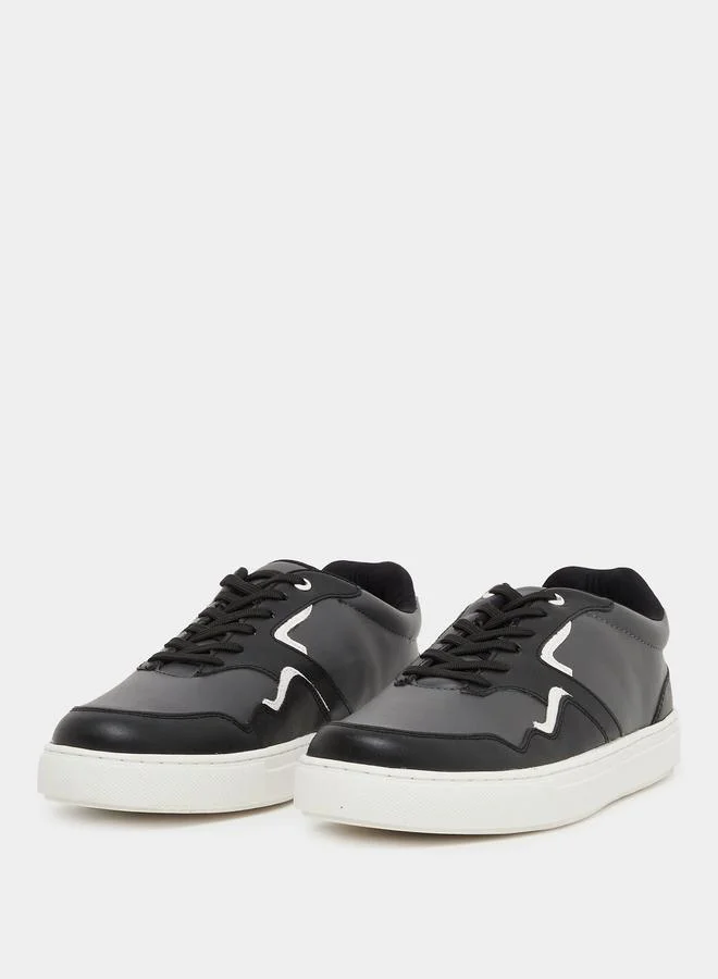 Styli Active Color Block Low Top Platform Sole Lace-Up Sneakers