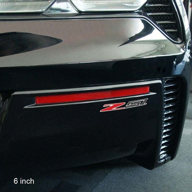 Aimoll 2Pc C7 Z51 Emblem Carbon Fiber 3D Badge Nameplate Sticker Decal Domed Replacement for Z51 (Silver Red) - Image 3