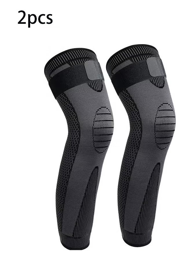 YJ Leg Compression Sleeve Full Leg 2 Pack Long Knee Brace for Men Women Knee Support Protector for Running,Weightlifting, Workout and other Sport - Image 1