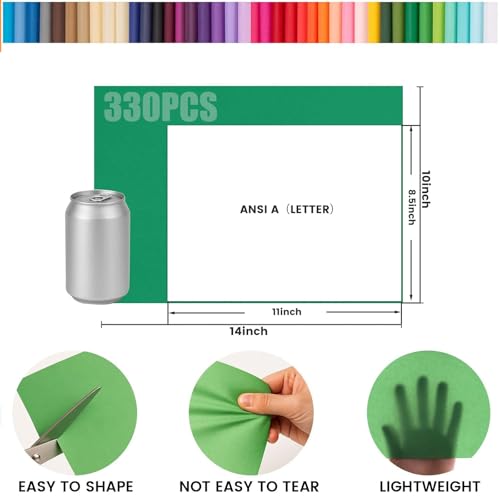 Shindel 330 Sheets Tissue Paper, 14x10 Inch Multicolor Wrapping Paper Bulk for DIY Crafts Gift Bags Birthday Wedding Holidays Decor 40 Colors - Image 2