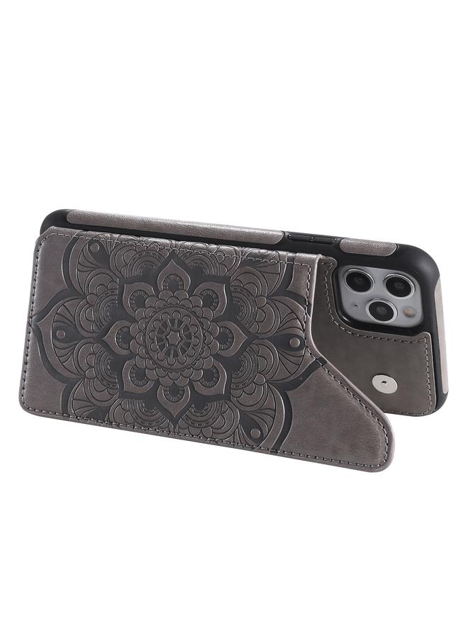 اس-توب جراب لهاتف iPhone 11 Pro Max بنقشة زهور، جراب واقٍ مقاوم للصدمات مع حامل وفتحات للبطاقات وإطار للصور - Image 5