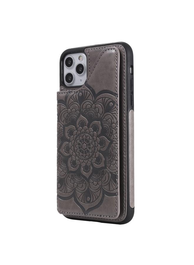 اس-توب جراب لهاتف iPhone 11 Pro Max بنقشة زهور، جراب واقٍ مقاوم للصدمات مع حامل وفتحات للبطاقات وإطار للصور - Image 2