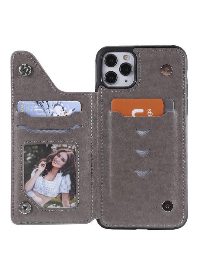 اس-توب جراب لهاتف iPhone 11 Pro Max بنقشة زهور، جراب واقٍ مقاوم للصدمات مع حامل وفتحات للبطاقات وإطار للصور - Image 4