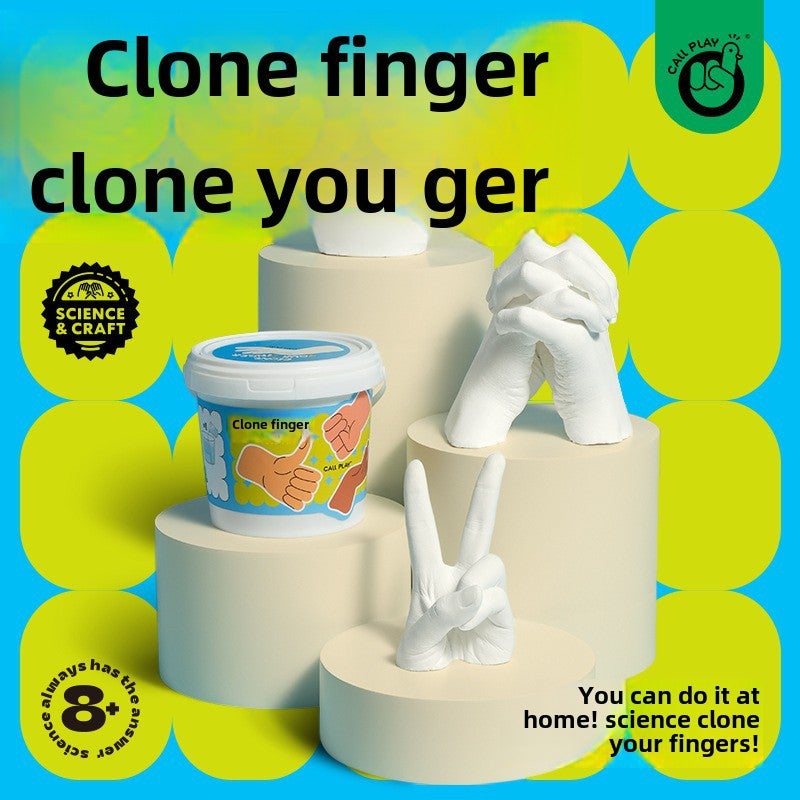 Koda duck children's hand model plaster diy homemade hand mask clone powder experimental material finger model souvenir(Clone finger plus fill) - Image 2