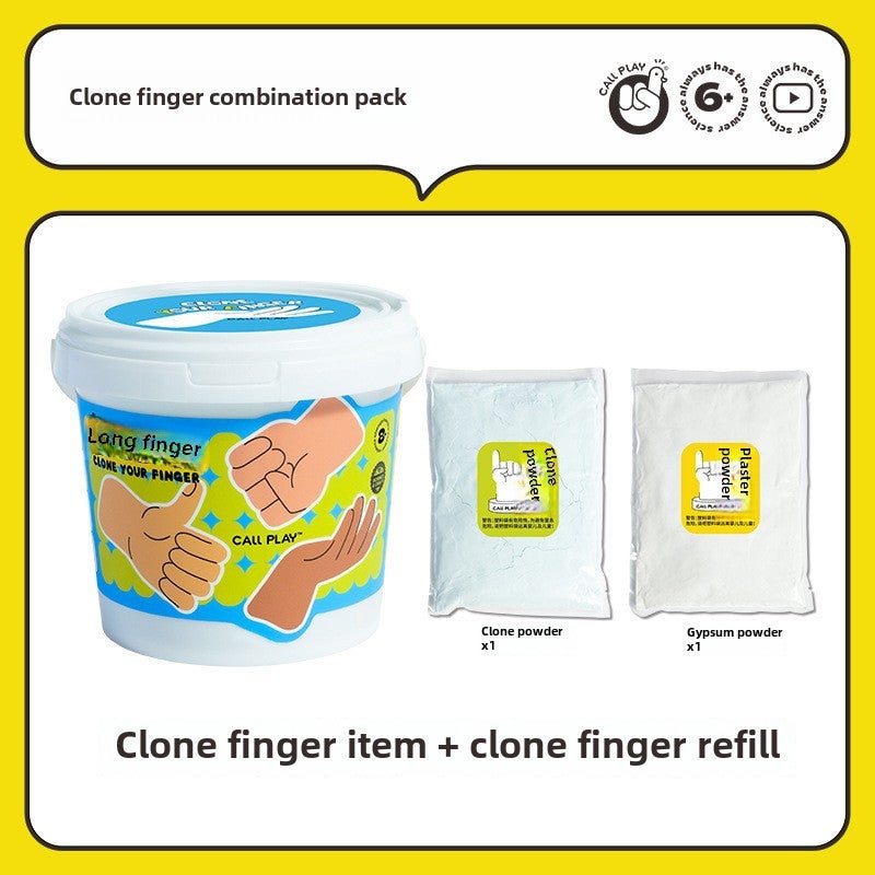 Koda duck children's hand model plaster diy homemade hand mask clone powder experimental material finger model souvenir(Clone finger plus fill) - Image 1