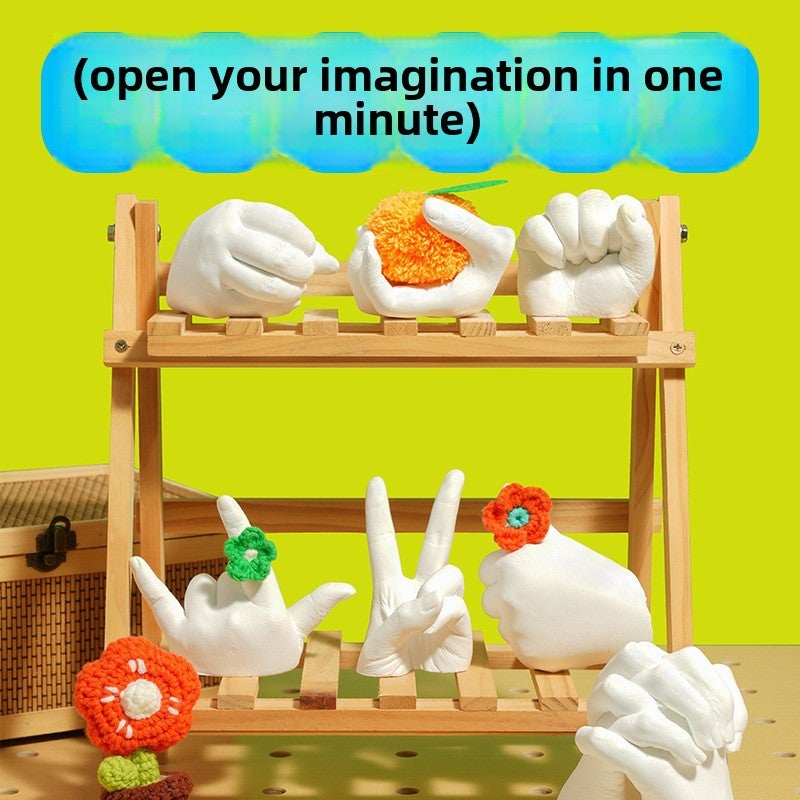 Koda duck children's hand model plaster diy homemade hand mask clone powder experimental material finger model souvenir(Clone finger plus fill) - Image 4