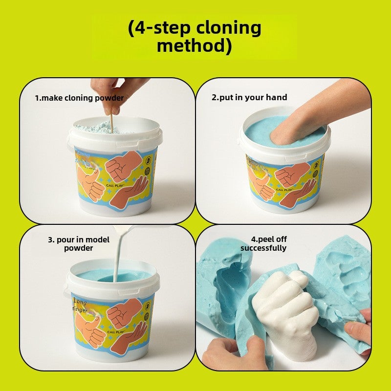 Koda duck children's hand model plaster diy homemade hand mask clone powder experimental material finger model souvenir(Clone finger plus fill) - Image 3