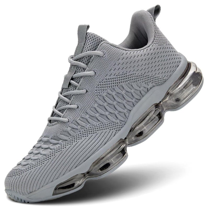 Socviis Men's Air Cushion Running Shoes Breathable Tennis Fashion Sneakers Non Slip Workout Casual Sport Shoes Gym Training Comfortable Walking Shoes Grey - Image 1