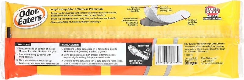 Odor-Eaters Ultra Comfort Odor-Destroying Insoles - Extra Value Pack with 3 Pairs, One Size Fits All - Image 2