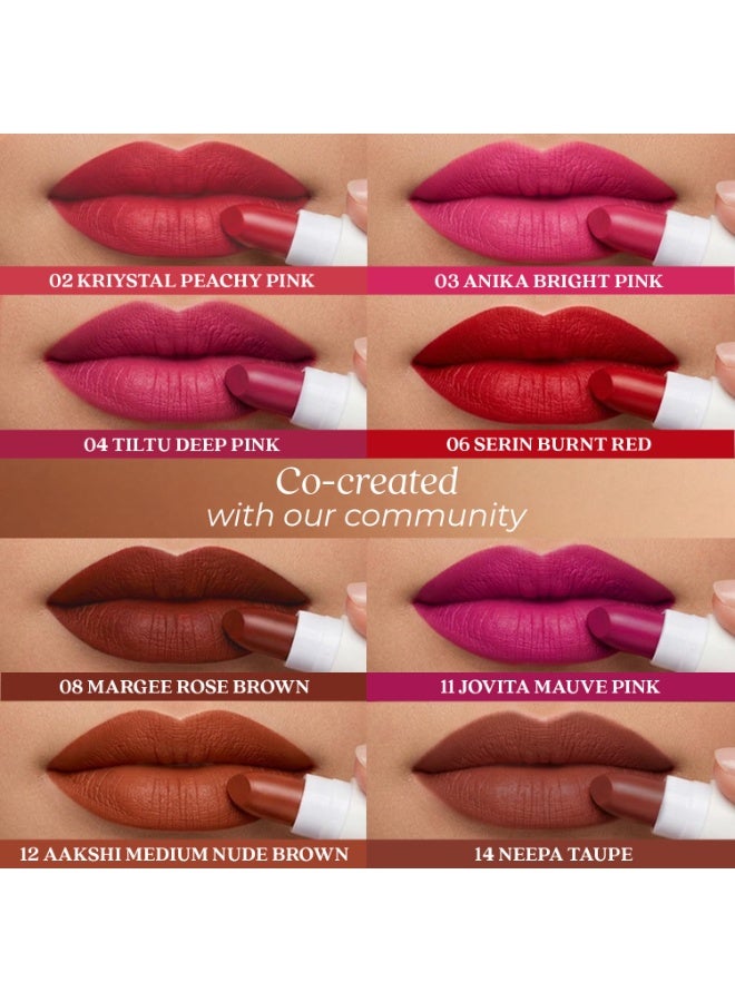 Just Herbs Herb Enriched Lipstick Kit | 8 Creamy Matte Shades | Travel Friendly & Richly Pigmented | Infused with Ashwagandha, Brahmi & Castor Oil - Image 3