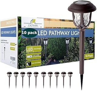 EXCMARK ExcMark 10 Pack Solar Lights Outdoor Decorative, Solar Pathway Lights Outdoor, Solar Powered Garden Yard Lights for  - Image 1