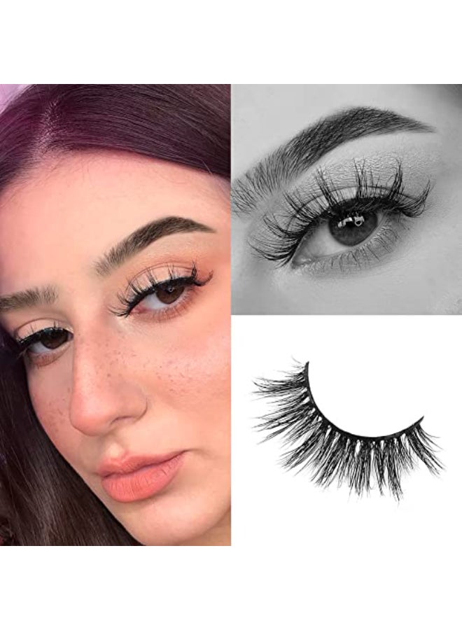 ARISON LASHES Arison Faux Mink Lashes Natural Look Fluffy Fake False Eyelashes 3d Wispy Lashes Long Lashes Bulk for Women D006 - Image 4