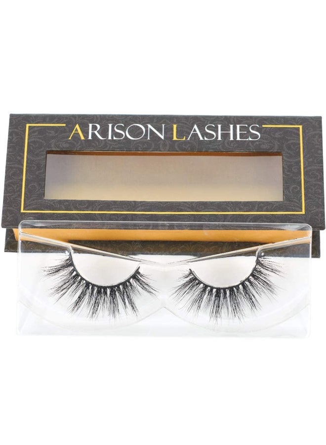 ARISON LASHES Arison Faux Mink Lashes Natural Look Fluffy Fake False Eyelashes 3d Wispy Lashes Long Lashes Bulk for Women D006 - Image 3