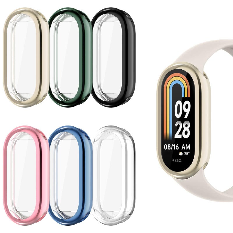 Khazna Xiaomi Mi Band 8 6 Pack 3D Full Coverage Soft TPU Curved Edge Screen Protector, Anti-Scratch Bumper Frame - Image 2
