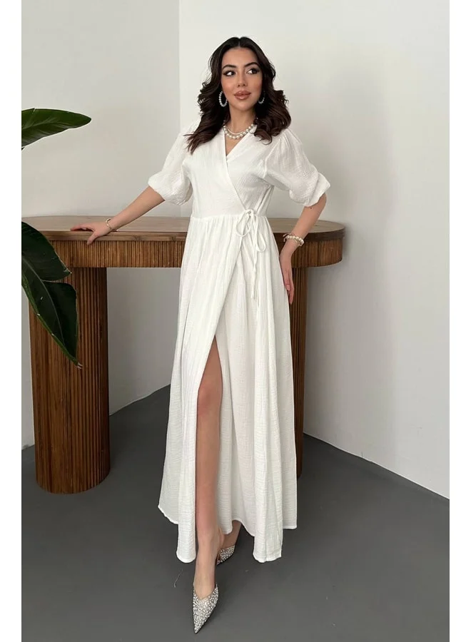 END BLACK Ecru Muslin Long Dress M.
