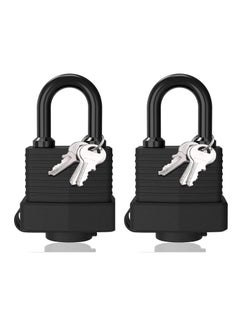 Excefore Padlock with Key [2 Pack] [3 Keys] Key Padlock Weatherproof Outdoor Waterproof Lock 30mm Heavy Duty Padlocks Anti-Cut  - Image 1