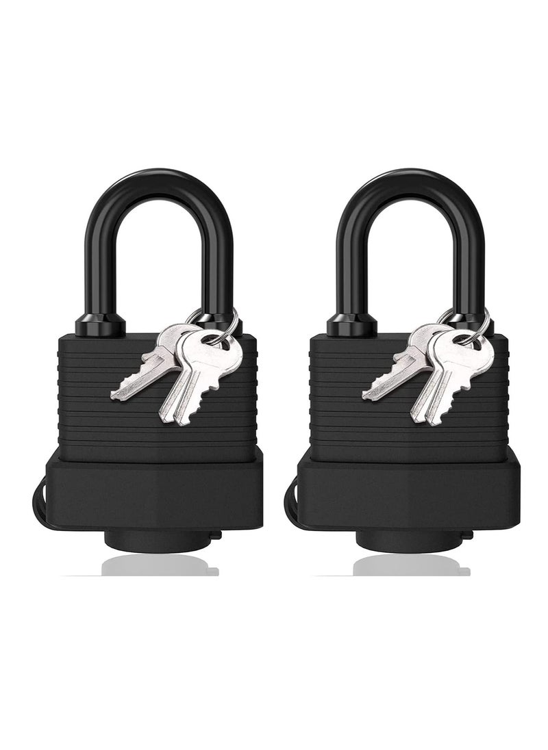 Excefore Padlock with Key [2 Pack] [3 Keys] Key Padlock Weatherproof Outdoor Waterproof Lock 30mm Heavy Duty Padlocks Anti-Cut  - Image 1