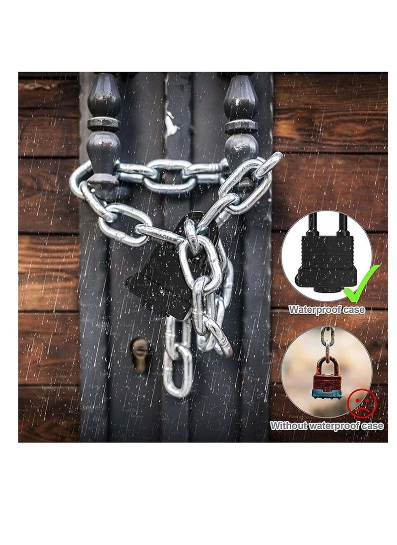 Excefore Padlock with Key [2 Pack] [3 Keys] Key Padlock Weatherproof Outdoor Waterproof Lock 30mm Heavy Duty Padlocks Anti-Cut  - Image 2
