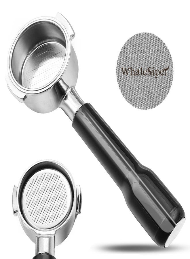 WhaleSiper 51mm Bottomless Portafilter & Puck Screen, 2 Ears Stainless Steel Head, Only Compatible with De'Longhi ECP3420, EC155, BCO430, EC260, and ECP3120, Includes 304 Stainless Steel Filter Basket - Image 1