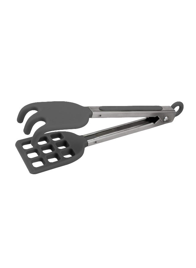 Tovolo Mini Waffles Tongs with Silicone Tips (Charcoal) - Small Tongs for Fruit, Coffee Bar, Charcuterie, Salad, Tea Party, Cooking, Taco Bar, Appetizers, & More/Dishwasher-Safe & BPA-Free - Image 1