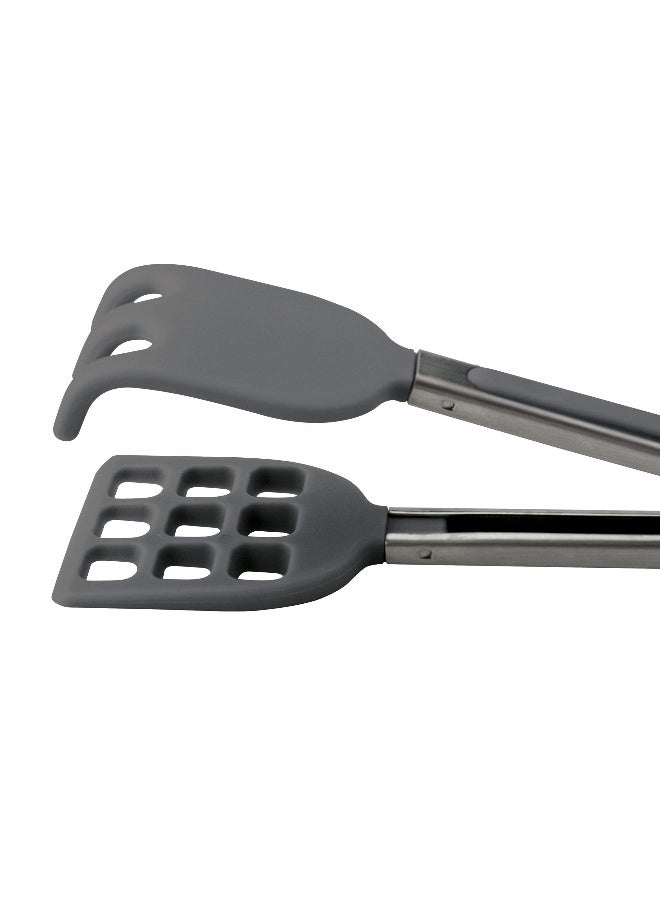 Tovolo Mini Waffles Tongs with Silicone Tips (Charcoal) - Small Tongs for Fruit, Coffee Bar, Charcuterie, Salad, Tea Party, Cooking, Taco Bar, Appetizers, & More/Dishwasher-Safe & BPA-Free - Image 4