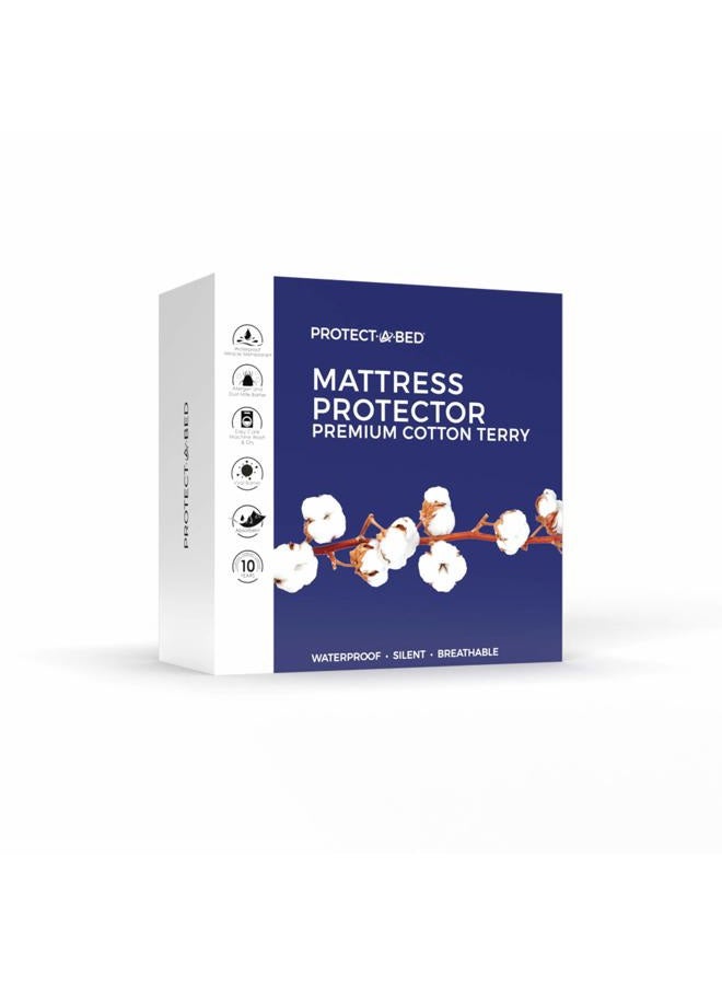 Protect-A-Bed , Premium Cotton-Terry Mattress Protector, Waterproof, 5-sided, King - Image 4