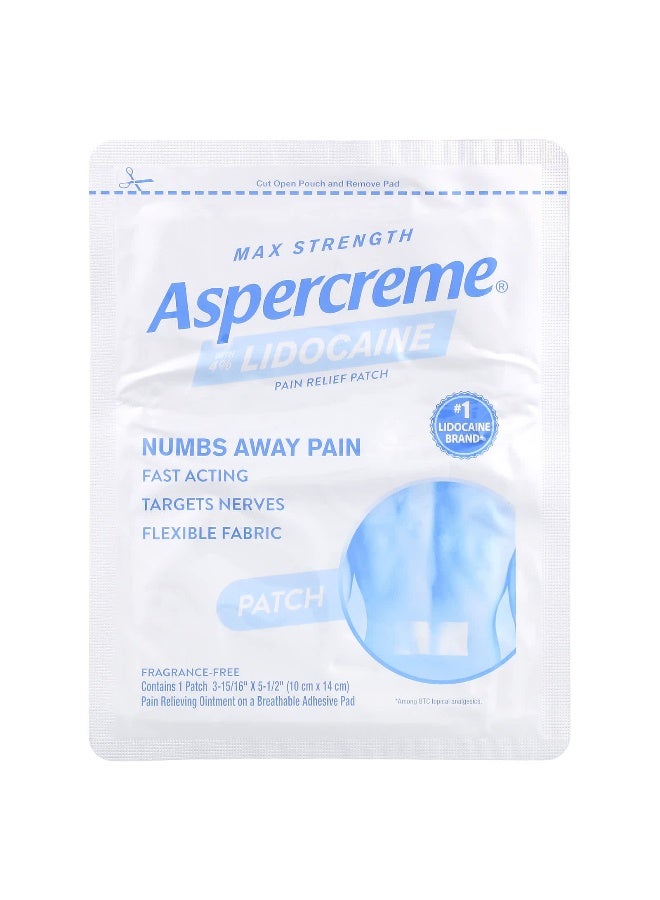 Aspercreme Aspercreme, Pain Relief Patch with 4% Lidocaine, Max Strength, Fragrance-Free, 5 Patches  - Image 3