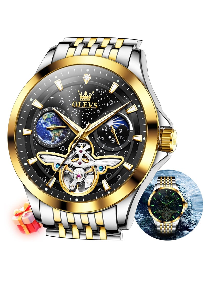 OLEVS OLEVS Men's Automatic Hollow Luxury Fashion Waterproof Luminous Watch 6705  - Image 1