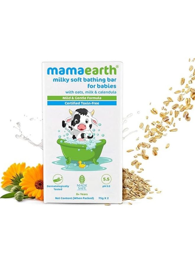Mamaearth Milky Soft Bathing Bar For Babies 150g - Image 2