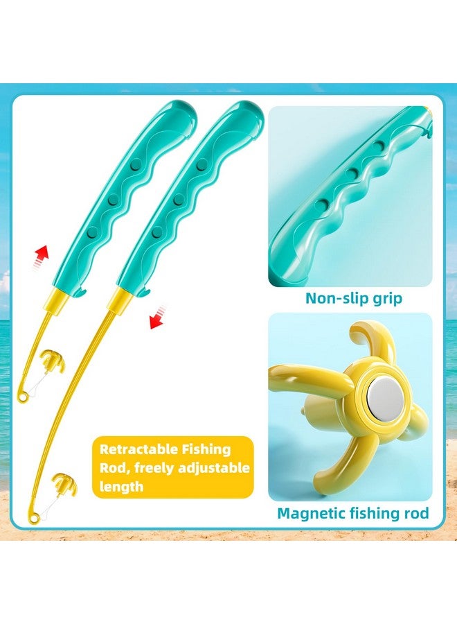 TEMI Fishing Toy Game For Kids 3 4 5 6 7 8 Years Old, Bath Toy For Toddlers, Toy Magnetic Fishing Rod And Fishing Net, Outdoor Water Toys For Kids Age 3-5, Party Toy For Boy And Girl - Image 3